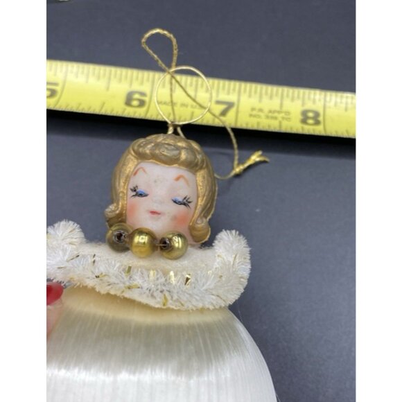 Vintage Satin & Pipe Cleaner Angel Ornaments Lot of 2 MCM Christmas Tree Decor - Picture 10 of 10